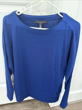 White House Black Market Blue Knit Top